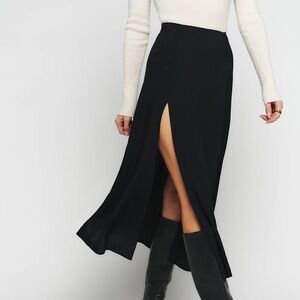 Reformation Zoe Midi Skirt Black